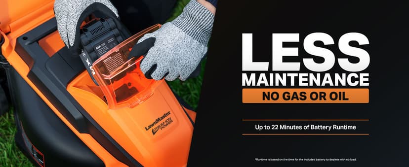 LawnMaster 20VMWGT 24V Max 13-inch Lawn Mower and Grass Trimmer 10-inch Combo with 2x4.0Ah Batteries and Charger