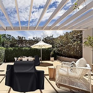 QuliMetal Grill Cover for Green Mountain Daniel Boone Prime WiFi Grills and Green Mountain Grill Ledge Model, Full Length GMG Daniel Boone Smoker Cover, 600D Fabric, Black