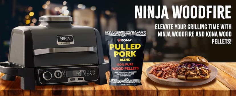 Kona Pulled Pork Blend Smoker Pellets, Intended for Ninja Woodfire Outdoor Grill, 2 lb Resealable Bag