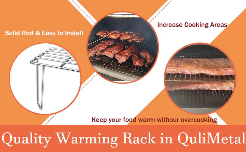QuliMetal Grill Warming Rack for Green Mountain Grills Daniel Boone Pellet Grills, Stainless Steel, Replacement Parts for GMG-6008
