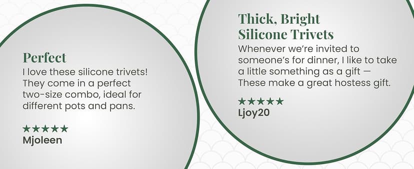 Larder & Vine Silicone Trivets for Hot Pots and Pans | Set of 4 Round Hot Pads for Kitchen | 7” & 9” Trivets for Hot Dishes | Heat-Resistant Silicone Mats for Kitchen Counter | Limoncello/French Gray