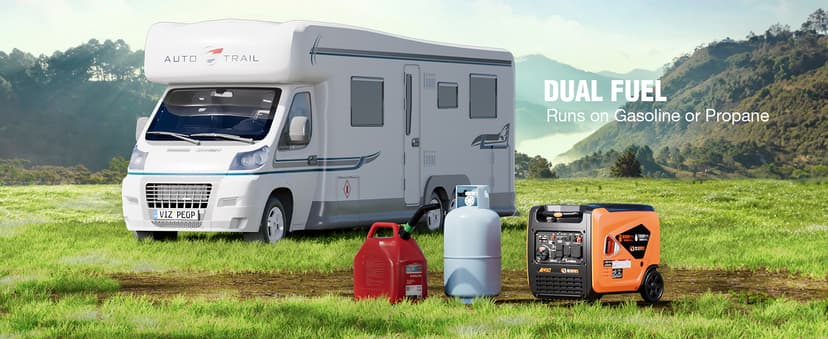 AIVOLT Dual Fuel Inverter Generator 8000 Wattages 50 Amp Gas Propane Powered Super Quiet Portable Inverter Generator for Home Use, Camping Travel RV Jobsite, 50 State Approved