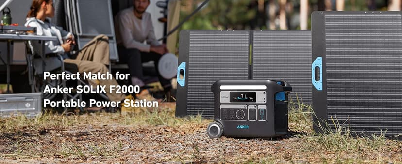 Anker SOLIX F2000 Solar Generator, 2048Wh Portable Power Station with LiFePO4 Batteries and 400W Solar Panel, GaNPrime Technology, 4 AC Outlets Up to 2400W for Home, Power Outages, Camping, and RVs