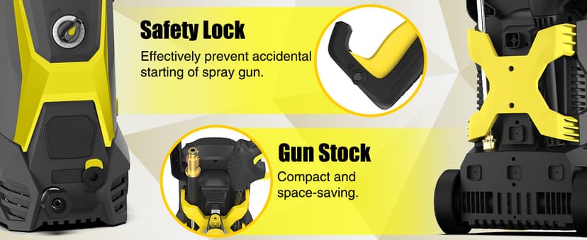 Electric Pressure Washer, 4800PSI Max 3.0 GPM Power Washer with 20FT Hose, 35FT Cord, 4 Nozzles Foam Cannon High Pressure Washer for Car Patio Garden (Black)