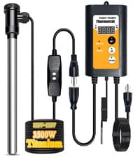 1800W Titanium Portable Fully Submersible Electric Pool And Hot Tub Immersion Water Heater - Gfci Plug, Thermostat For Bathtub, Inflatable, Swimming Above Ground Pools,Baptistry, Baptismal Pool