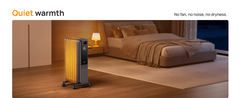 Dreo Oil Filled Radiator, Electric Radiant Heaters for indoor use Large Room with Remote Control, Child Lock, 4 Modes, Overheat & Tip-Over Protection, 24h Timer, Digital Thermostat, Quiet, 1500W