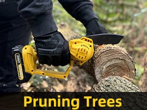 Mini Chainsaw Electric Chain Saw 6 Inch Cordless Battery Powered, 2.0Ah Battery, Compatible w/IMOUMLIVE Pole, Hand Held, Small, Portable and Easy for Tree Trimming Branch Pruning Wood cutting