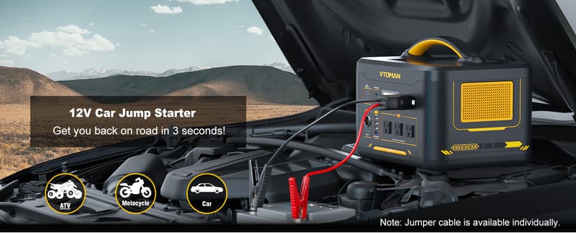 Vtoman 2376Wh Portable Power Station Bundle with Extra Battery & 200W Solar Panel Included, Up to 3000W Solar Generator for Home Backup, Off-grid, Road Trip, RV, Camping, Emergencies