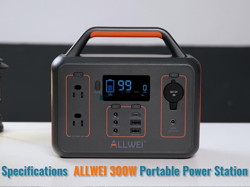 ALLWEI 300W Solar Generator with 100W Solar Panel Included, 280Wh Portable Power Station with AC Outlet USB Port, Solar Powered Battery Generator for Outdoor Camping, Home Backup, Power Outage