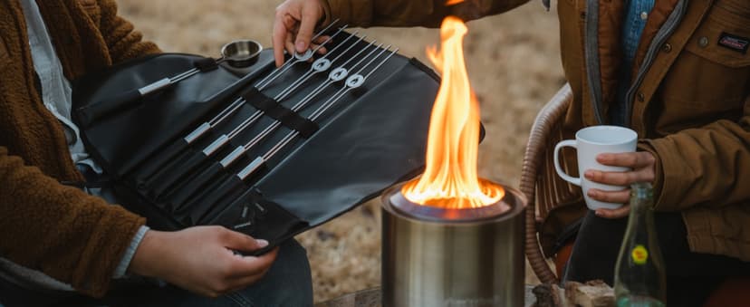 Solo Stove Mesa XL, 7 Inch Tabletop Fire Pit with Stand - Smokeless, Stainless Steel Fire Pit for Camping, Outdoor & Patio- Wood Burning or Pellet Fueled Portable Bonfire, 2.3lbs, Mulberry