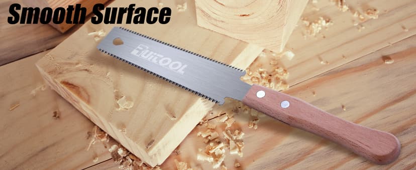 RUITOOL Japanese Hand Saw 6 Inch Double Edge Sided Pull Saw Ryoba SK5 Flexible Blade 14/17 TPI Flush Cut Beech Handle Wood Saw for Woodworking Tools