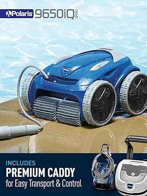 Polaris 9650iQ Sport Robotic Cleaner, Automatic Vacuum for InGround Pools up to 60ft, Smart App, WiFi, Amazon Alexa, 70ft Swivel Cable w/Strong Suction & Easy Access Filter Canister