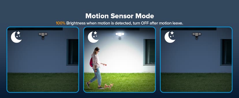 LUTEC 80W 9000LM LED Security Light Motion Sensor Outdoor Lights, 4 Head LED Flood Lights Outdoor 5000K Daylight, IP65 Waterproof, Motion Detected Lights for Outside, House, Garage, Yard (Black)