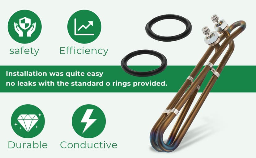 5.5KW 240V Titanium Flo-Thru Universal Heating Element, Hot Tub Heater Element with Mounting Hardware Replacement for Balboa Spa Heater Element, Applicable in Spas Electric Heaters Or Swimming Pools