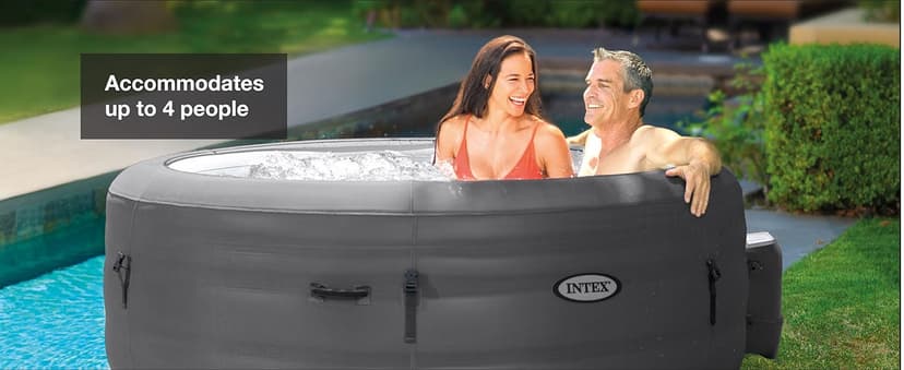 INTEX SimpleSpa Inflatable Hot Tub, 4 Person Jet Massage Spa with Built-in Pump