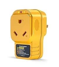 EyGde 50 Amp to 4 Prong 30 Amp Generator Adapter with Surge Protector - Patented NEMA 14-50P Twist Lock Male to L14-30R Female Plug, STW Cord with Circuit Analyzer for Generator