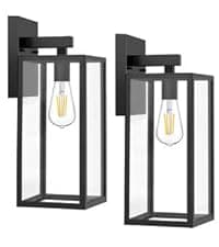 MAXvolador Outdoor Wall Lantern, Exterior Waterproof Wall Sconce Light Fixture, Black Anti-Rust Mount Light with Clear Glass, E26 Base Wall Lamp