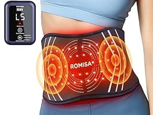 Red Light Therapy Belt & Back Massager for Pain Relief, Infrared Light Therapy Vibration Rechargeable, Red Light Therapy Device for Body Massage for Back Shoulder Waist Knee for Cordless Use