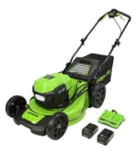 Greenworks 48V (2 x 24V) 21" Brushless Cordless (Self-Propelled) Lawn Mower (LED Headlight), (2) 5.0Ah Batteries and Dual Port Rapid Charger Included (125+ Compatible Tools)