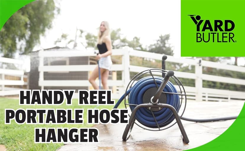 Yard Butler Handy Reel Silver Vein - Compact & Easy-to-Use Garden Hose Reel - Portable Design with Mounting Option - Make Watering Your Plants, Flowers & Lawn Easy