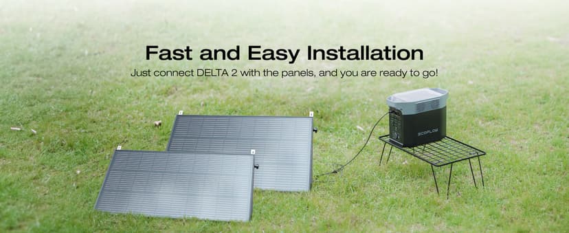 EF ECOFLOW Solar Generators, DELTA 2 Portable Power Station with 2PCS 100W 12V Solar Panels, 1024Wh LFP Battery, Fast Charging, Power Station for Home Backup, Camping&RVs