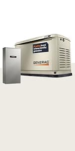Generac Guardian 22kW Home Standby Generator with 200 Amp Transfer Switch, Durable All Aluminum, WiFi Enabled with G-Force Engine, Easy to Use, Whole House Power Backup, Smart Outage Solution - Bisque
