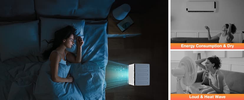 Air Choice Swamp Cooler, 1800 CFM Portable Evaporative Air Cooler with 6 Ice Box & 5.3 Gal Water Tank, 110° Swing, 3 Speeds, Upgraded Remote, 12H Timer, 3-in-1 Air Cooling Fan for Outdoor Indoor, Blue