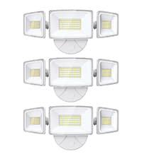 Onforu 60W Flood Lights Outdoor, 6000LM Brightness Security Lights Switch Controlled, 3 Adjustable Heads, IP65 Waterproof, 6500K Wall Mount Exterior LED Flood Light