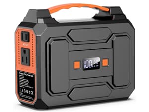 Solar Powered Generator 200W Peak/100W Rated, Portable Solar Generator Power Station with Solar Panels 40W Included, 146Wh Solar Power Bank with AC Outlet 110V for Home Use Camping Outdoor Adventure