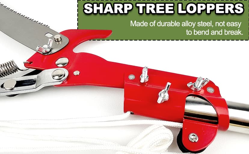 13ft Pole Saws for Tree Trimming, Lightweight Stainless Steel Tree Trimmers Long Handle Pruner, Tree Pruner Extendable, Manual Pole Cutter for Yard Garden Patios Trees Branches Cutting