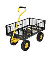 VIVOHOME Garden Cart Steel Heavy Duty 900 LBS Yard and Garden Wagon with 10 inch Tire and Handle Attach to ATV or Tractor Black