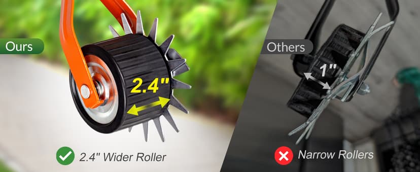 Walensee Wheel Rotary Edger, 69.7 Inch Hand Manual Edger Lawn Tool with Adjustable Stainless Steel Handle, Trimming Grass Weed Edger with Cushion Grip for Garden Sidewalks Driveways and Landscaping