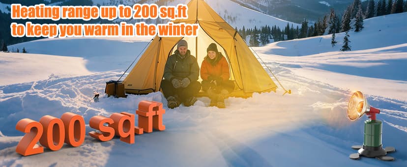 Buyplus Portable Propane Heater, 6200 BTU Portable Camping Heater Outdoor with Electric Ignition, Control Valve, Gas Cylinder Base for Tent, Fishing, Garage, 7“L x 7"W x 10"H