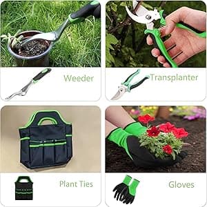 Gardening Tools.Gardening Hand Tools, Gardening Tools, 8 Piece Set Heavy Duty, Gardening Tools Set with Non Slip Rubber, with Garden Kit.