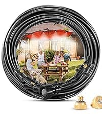 Standing Misters for Outside Patio, Adjustable Height 5.3 FT Stand Misting System for Cooling Outdoor, Portable Water Mister for Mist Playing, Patio Cooling, Backyard, Porch, Sprinkler (Gray)