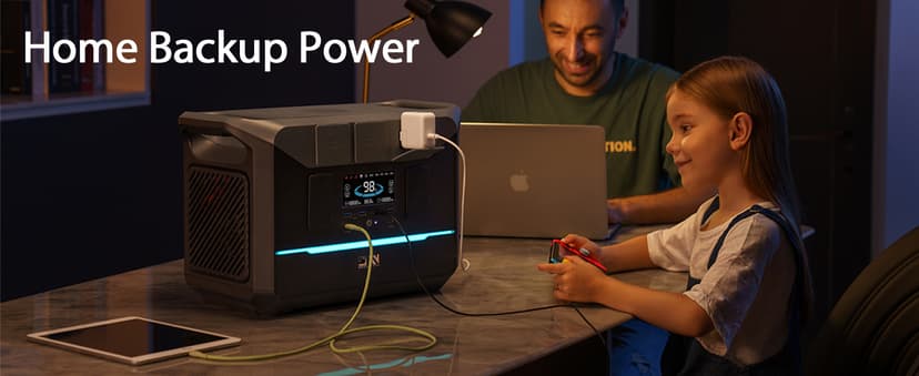 Portable Power Station 2000W, 2073.6Wh LifePO4 Battery Backup Station, 1.8 Hrs Fast Charging Solar Generator,Emergency Power Supply for Camping, Power Outage, Off-grid(Solar Optional)