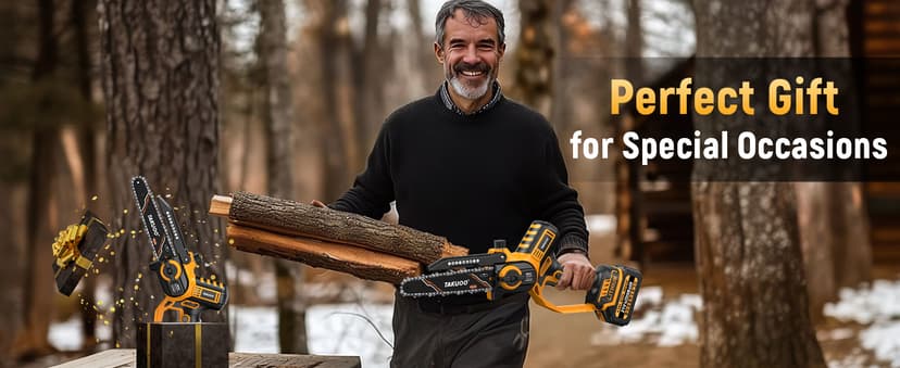 2-IN-1 Cordless 8 Inch Pole Saw & Mini Chainsaw, 21V 2×4.0Ah Battery Powered Polesaw, 15FT Max Reach, Brushless Electric Chain Saw with Extension Pole for Tree Branches Pruning, Wood Cutting