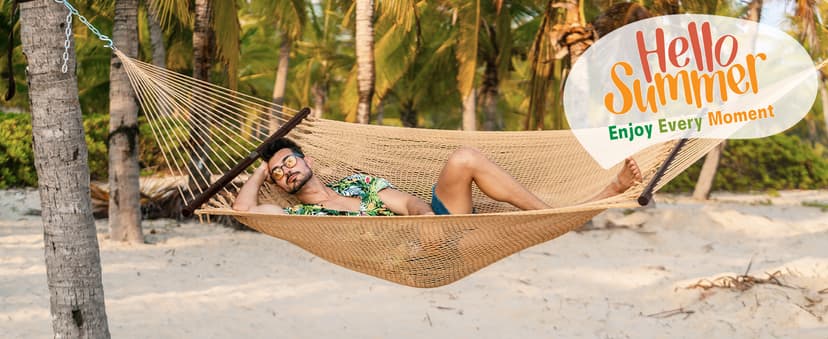 Lazy Daze Hammocks 10.5 FT Double 2 Person Caribbean Rope Hammock, Hand Woven Polyester Hammock with Spreader Bars, for Outside Outdoor Backyard Patio Poolside,450 LBS Capacity, Tan