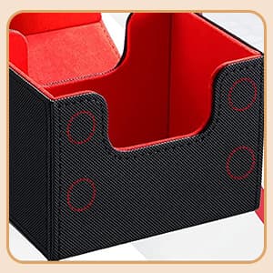 Weewooday 2 Boxes Leather Deck Card Boxes Large Size Fit 100 Plus Sleeved Cards Deck Game for Collectible Playing Compatible with Mtg Tcg(Vertical,White, Black)