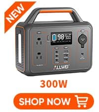 ALLWEI 300W Solar Generator with 100W Solar Panel Included, 280Wh Portable Power Station with AC Outlet USB Port, Solar Powered Battery Generator for Outdoor Camping, Home Backup, Power Outage