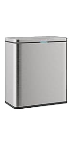 Stainless Steel Hanging Trash Can with Lid and Inner Bucket, 1 Gallon Kitchen Compost Bin for Counter Top, Under Sink or Wall Mount, Small Garbage Can for Cupboard/Bathroom/Bedroom/RV