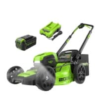 Greenworks 40V 20" Brushless Push Mower, 4.0Ah Battery (Aluminum Handles + Light)