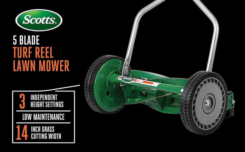 Scotts Outdoor Power Tools 304-14S 14-Inch 5-Blade Push Reel Lawn Mower, Green