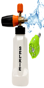 Selkie Pressure Washer Sandblasting Kit - Wet Abrasive Sandblaster Attachment, with Replacement Nozzle Tips,Protect Glasses, 1/4 Inch Quick Disconnect, 5000 PSI