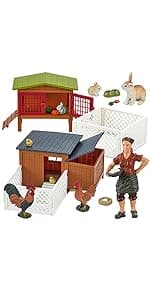 Farm Toys Tractor with Trailer-16.5 Inches Tractor Playset 1/24 Scale Gripper Frontloader Spreader for Boys Kids Toddlers Age 3-7 Years Old