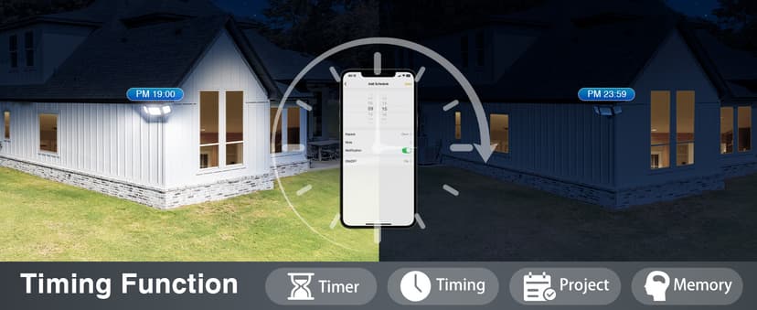 Onforu 100W Smart LED Security Flood Lights Outdoor, 9000LM Brightness Adjustable, WiFi Alexa Flood Light APP Control Tunable 2700K-6500K, Exterior Floodlight with 3 Adjustable Heads for Yard Garage