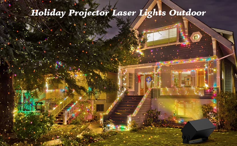 AIRIVO Outdoor Laser Lights Projector, 5 Color Motion Firefly Star Shower Laser Lights, Moving RGB Christmas Projector Light Waterproof with Remote Control for Home, Garden, Patio, GY-01A