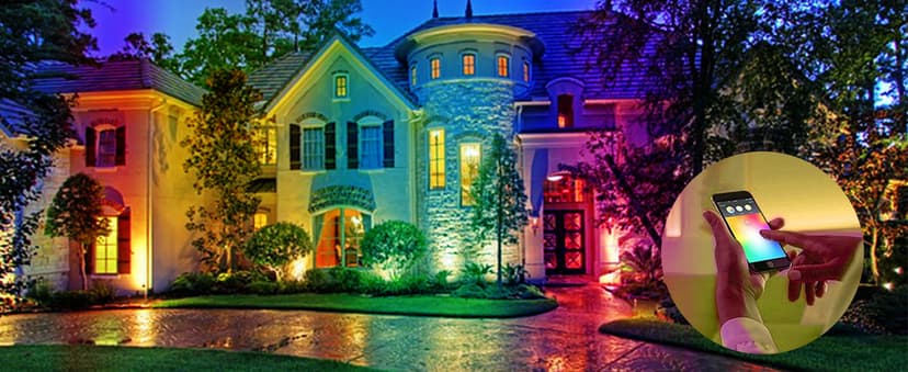 NOVOSTELLA LED Flood Lights Outdoor, 30W RGB Smart LED Flood Lights, Second-Generation WiFi Landscape Lighting Stage Dimmable Color Changing Uplight, IP66 Waterproof, Work with Alexa, 4 Pack.