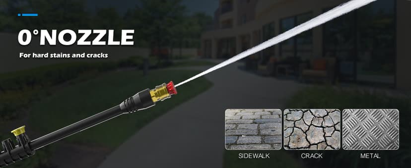Pressure Washer, 5000PSI 3.2GPM Adjustable Touch Screen with 55FT Total Length Power Washer Electric Powered 4 Nozzles for Driveways Furniture or Cars 2000W