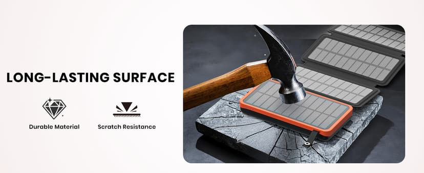 Hiluckey Solar Charger 25000mAh, Outdoor USB C Portable Power Bank with 4 Solar Panels, 3A Fast Charge External Battery Pack with 3 USB Outputs Compatible with Smartphones, Tablets, etc.